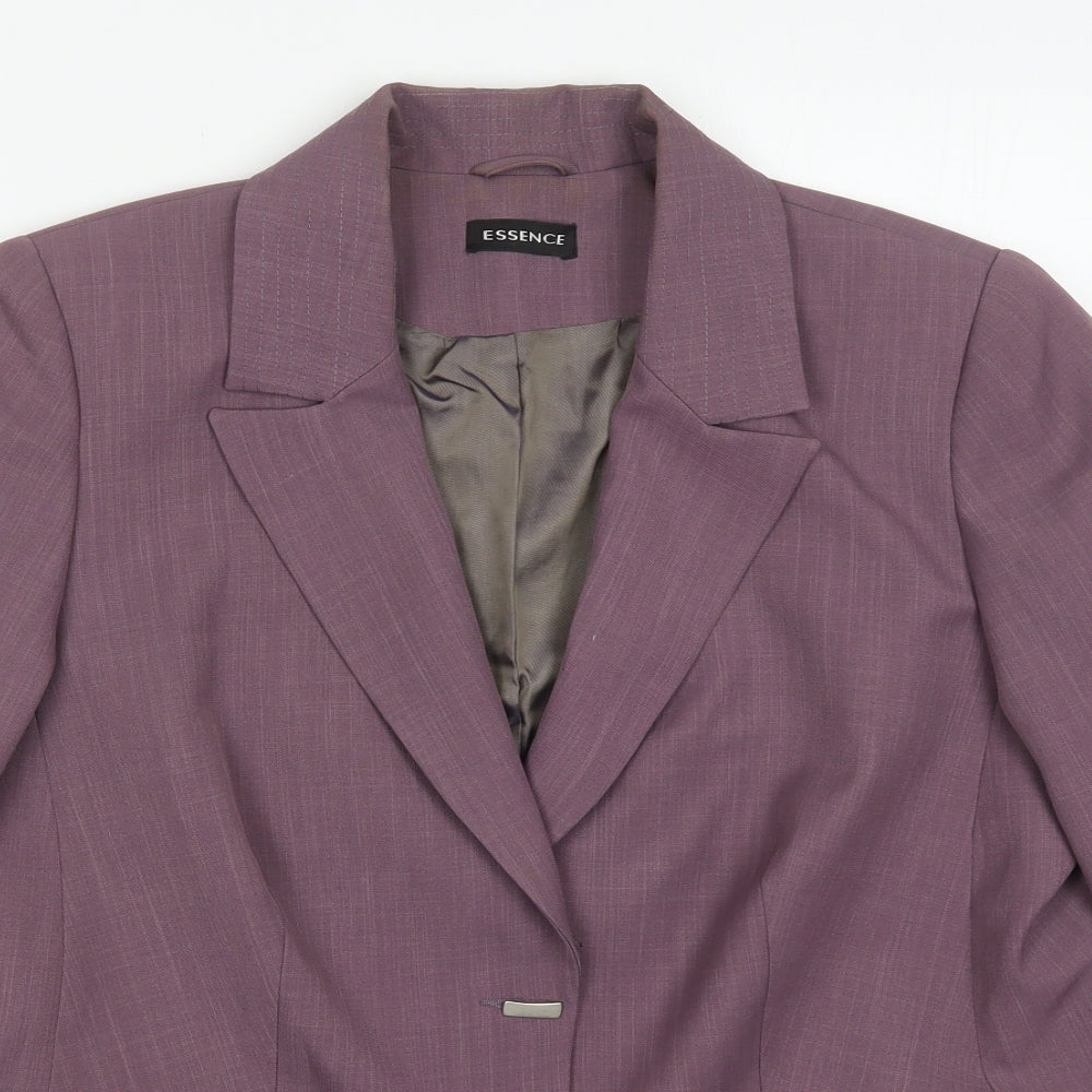 essence Womens Purple  Polyester Jacket Suit Jacket Size 20