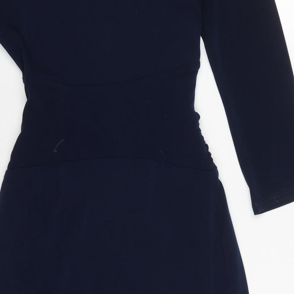 LInnea Womens Blue  Polyester Skater Dress  Size 8  Round Neck Pullover