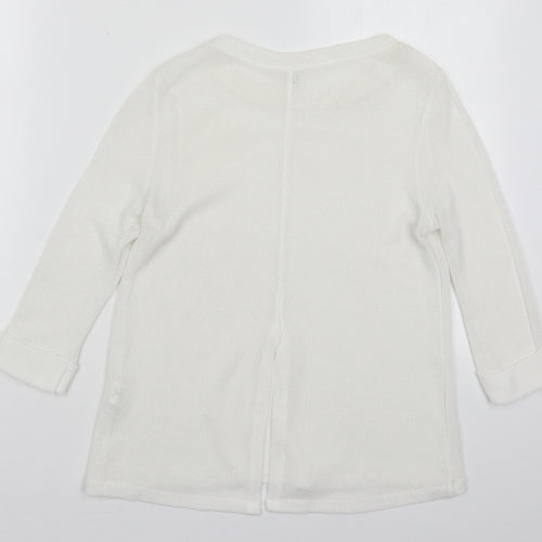 River Island Womens White Round Neck  Polyester Pullover Jumper Size 8