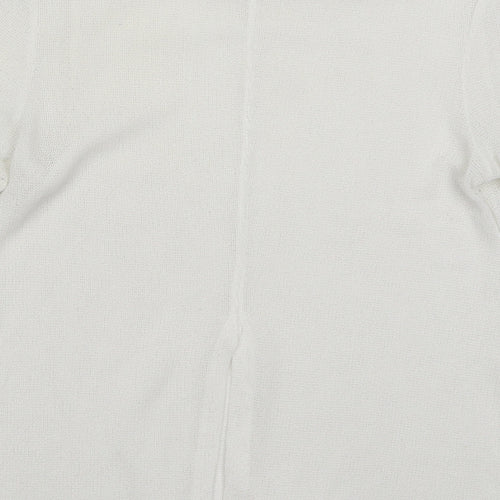 River Island Womens White Round Neck  Polyester Pullover Jumper Size 8