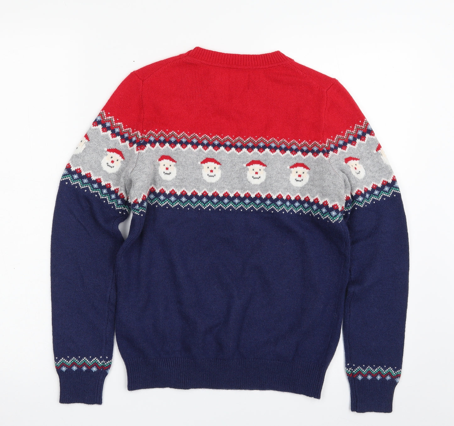 Mini Boden Boys Blue Crew Neck Geometric Polyamide Pullover Jumper Size 11-12 Years  Pullover - Christmas
