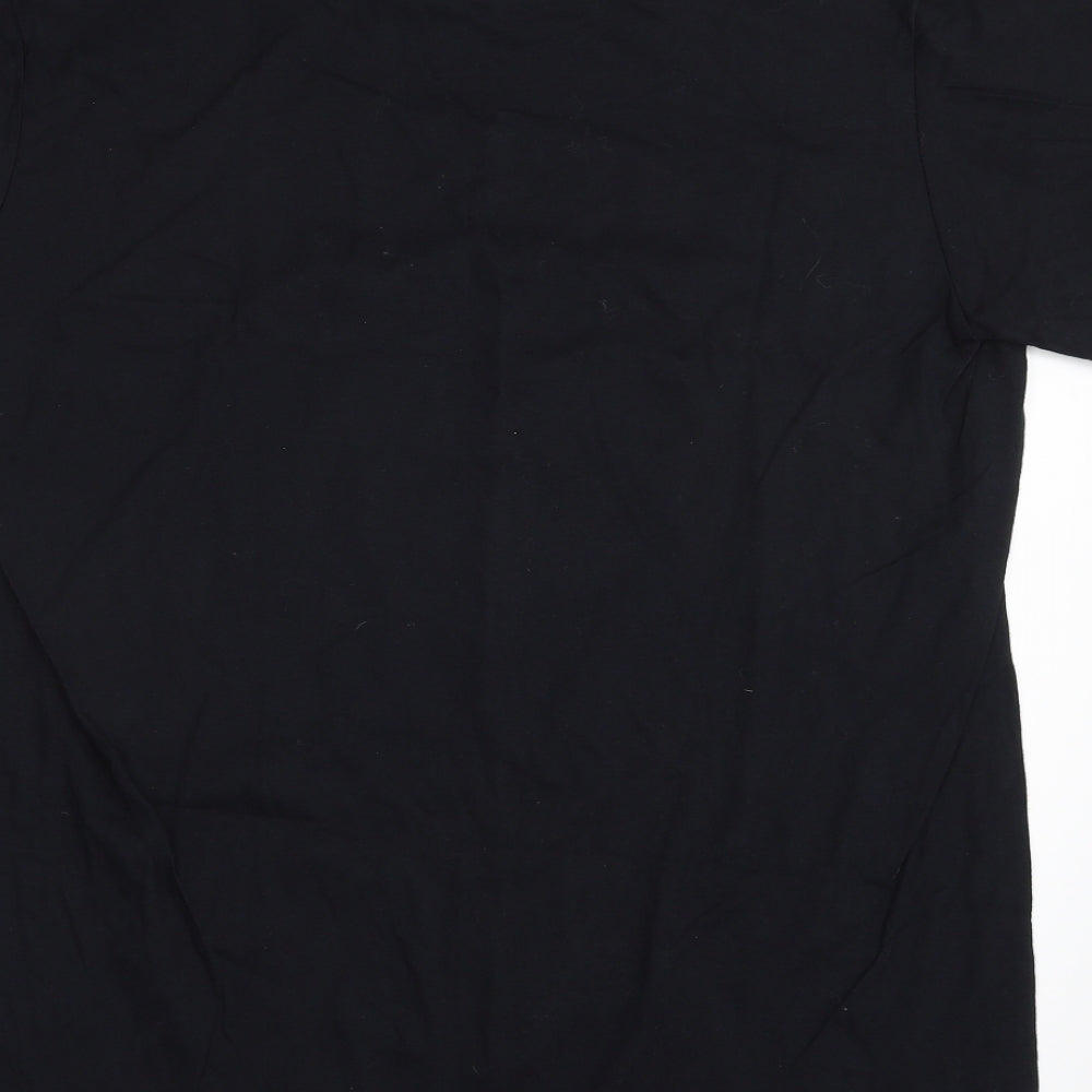 Gildan Mens Black  Cotton  T-Shirt Size L Crew Neck  - Life- Don't talk to me about Life