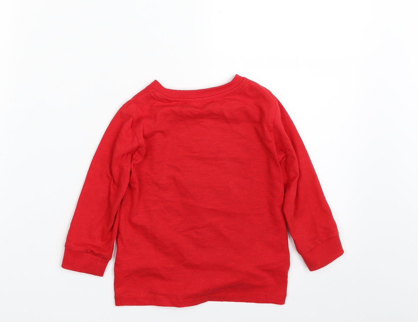 NEXT Baby Red  100% Cotton Pullover T-Shirt Size 12-18 Months Crew Neck Pullover - Christmas