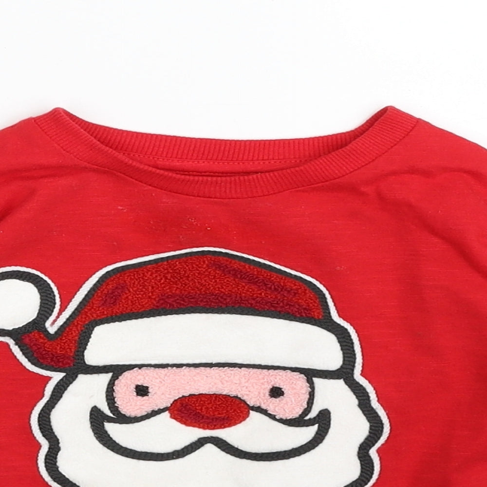 NEXT Baby Red  100% Cotton Pullover T-Shirt Size 12-18 Months Crew Neck Pullover - Christmas
