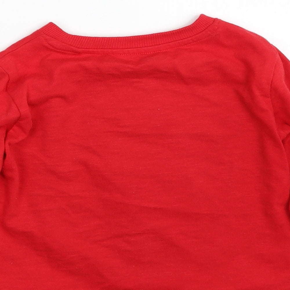 NEXT Baby Red  100% Cotton Pullover T-Shirt Size 12-18 Months Crew Neck Pullover - Christmas