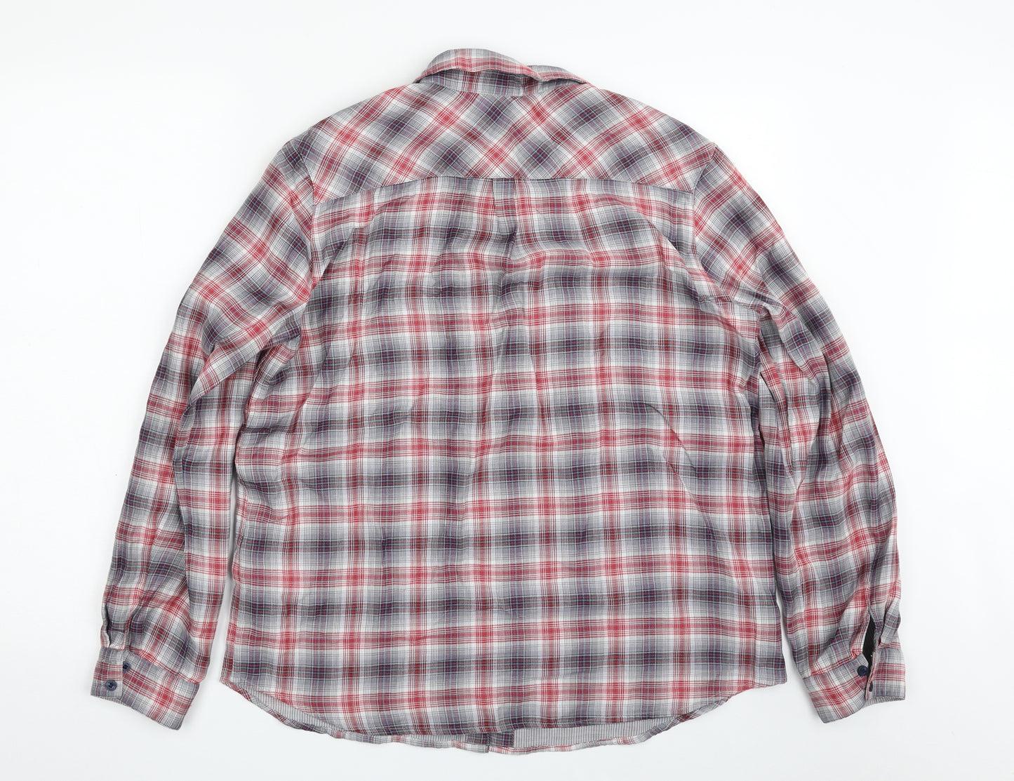 Autograph Womens Red Plaid Cotton Basic Button-Up Size 14 Collared
