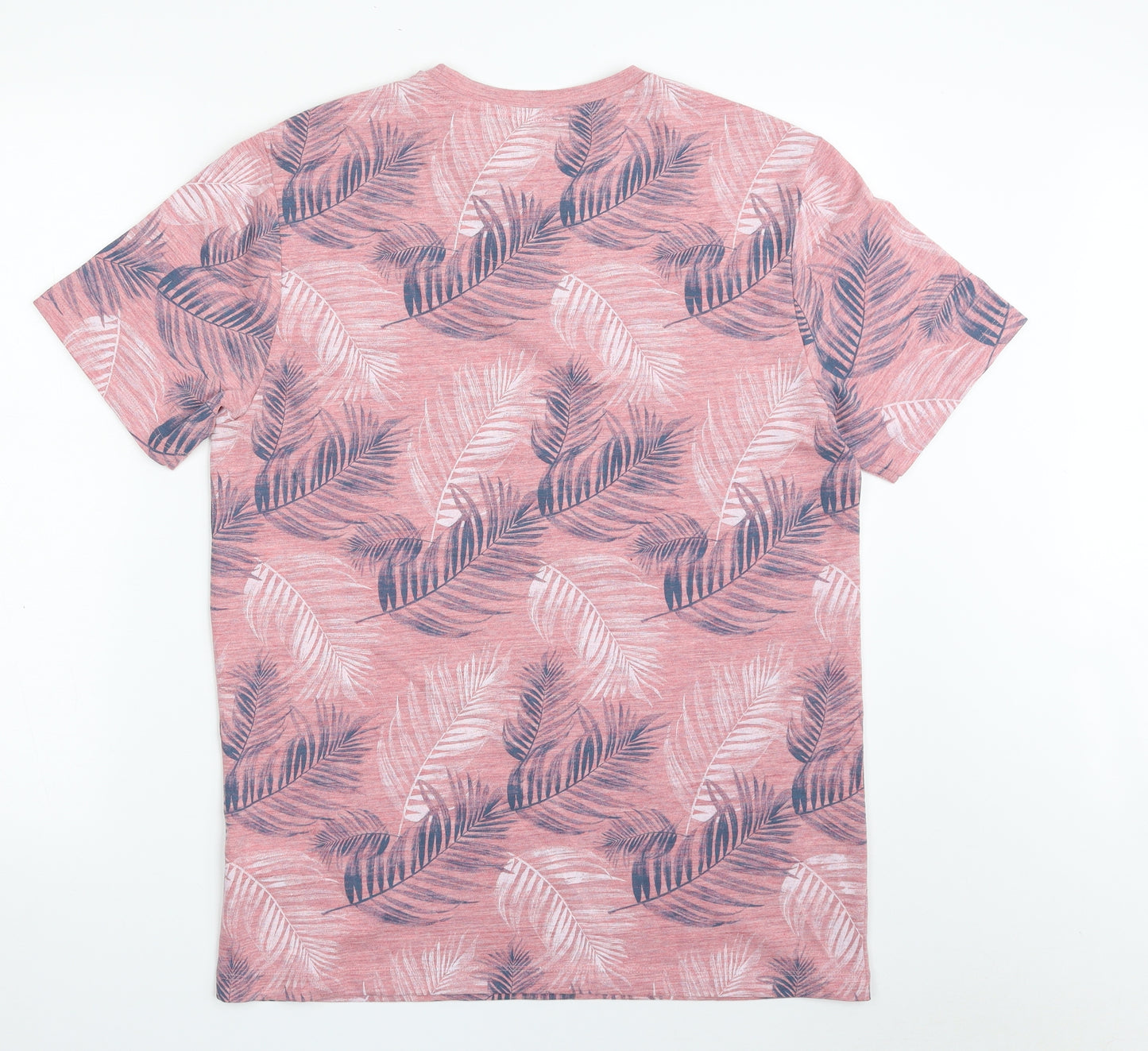 NEXT Mens Pink Floral Cotton  T-Shirt Size M Crew Neck