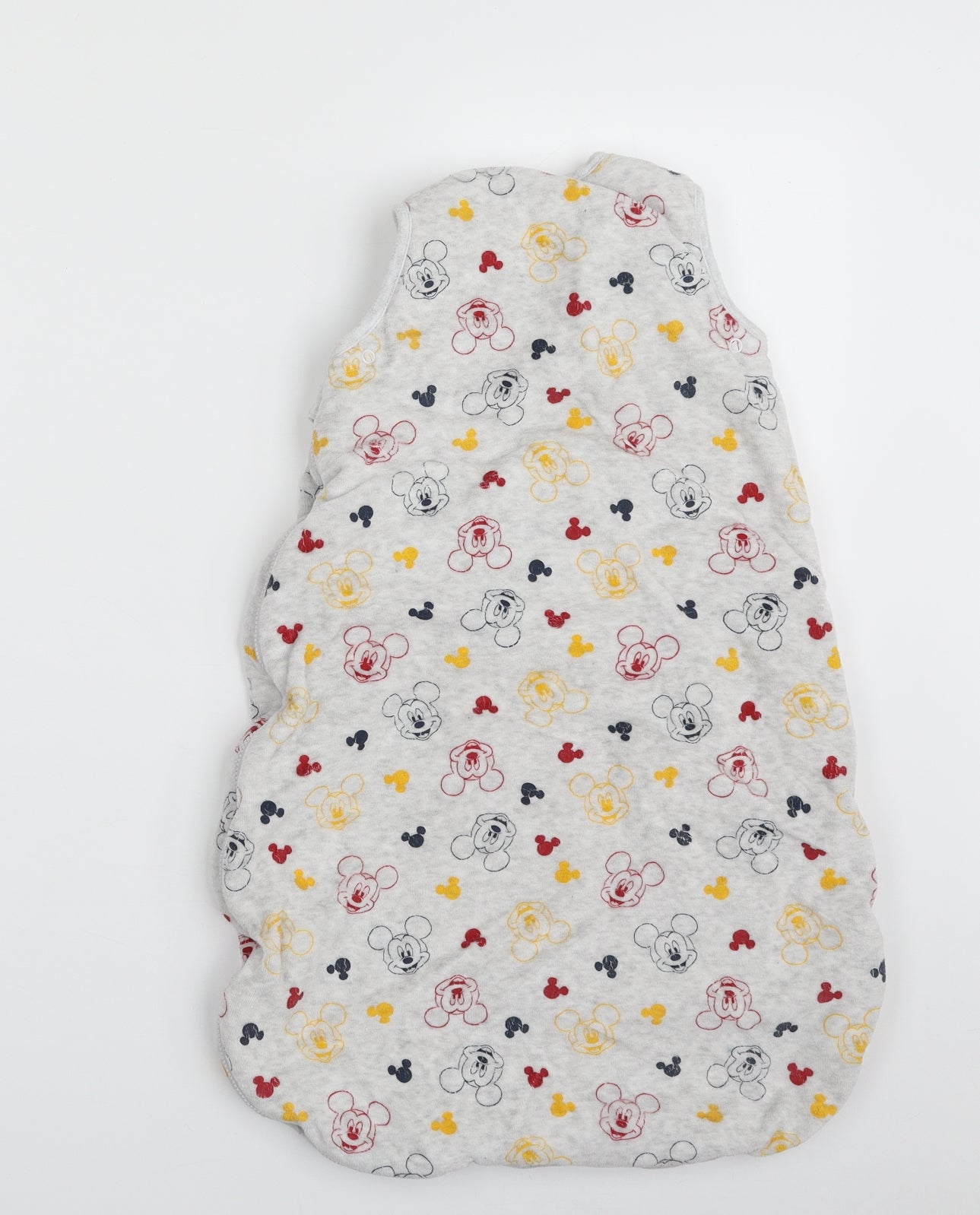 Primark Baby Grey Geometric Cotton Babygrow One-Piece Size 6-9 Months  Zip - Mickey Mouse