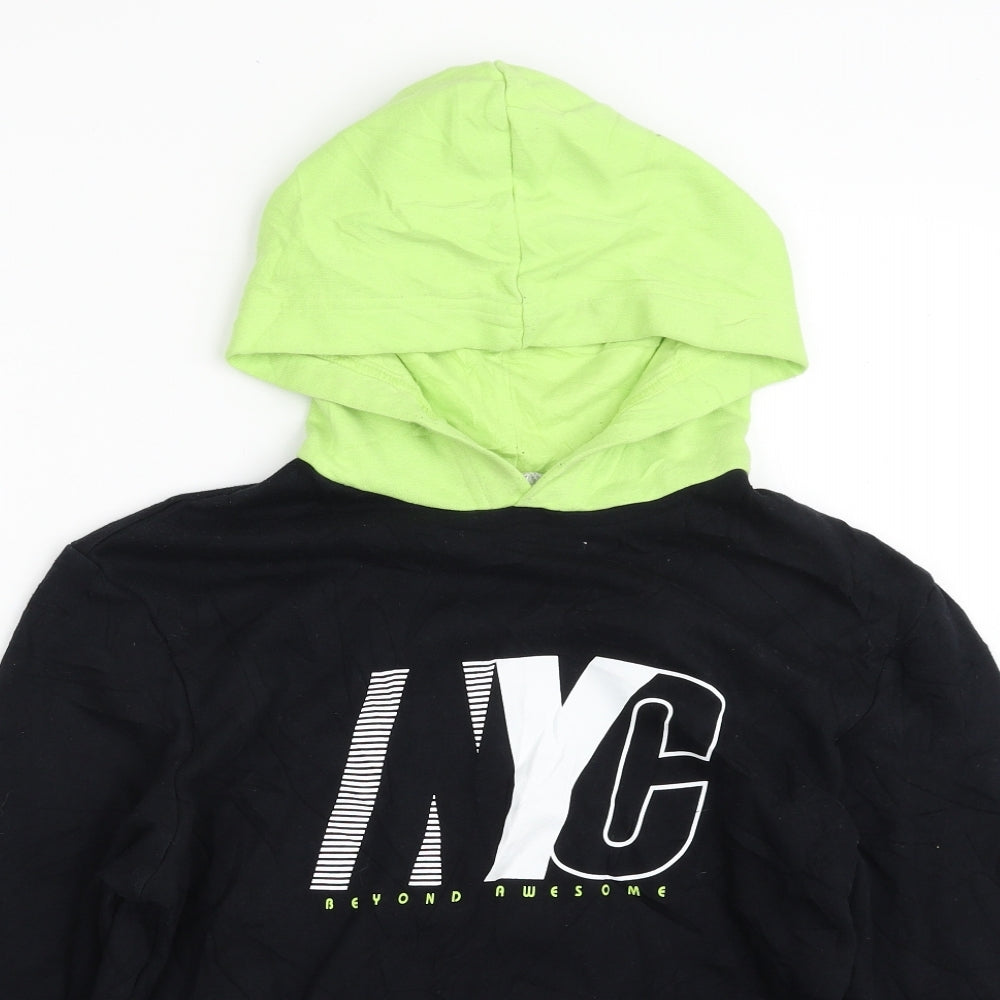 H&M Boys Black  Cotton Pullover Hoodie Size 12-13 Years  Pullover - New York City
