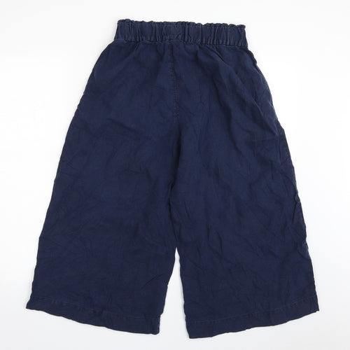 Marks and Spencer Womens Blue  100% Linen Culotte Shorts Size 8 L19 in Regular