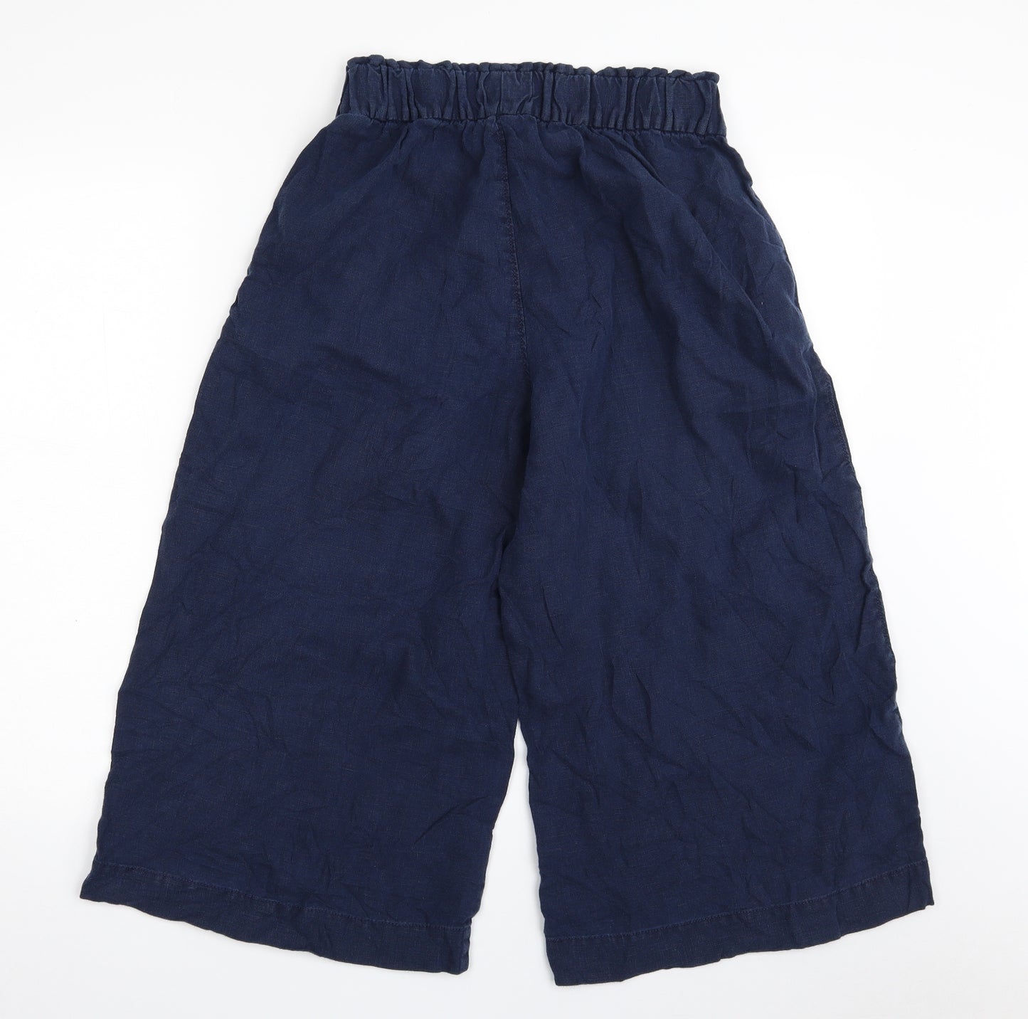 Marks and Spencer Womens Blue  100% Linen Culotte Shorts Size 8 L19 in Regular