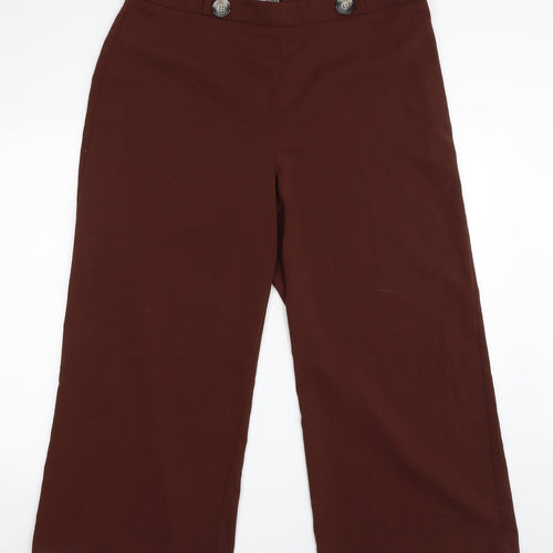 Dorothy Perkins Womens Brown  Polyester Trousers  Size 16 L25 in Regular Zip