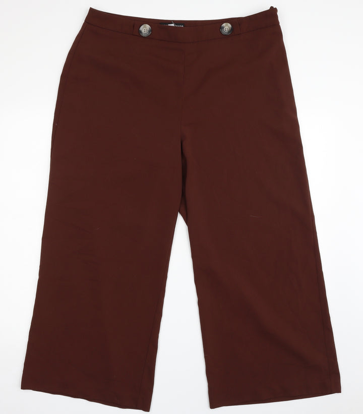 Dorothy Perkins Womens Brown Polyester Trousers Size 16 L25 in Regular Zip