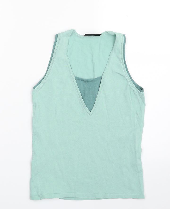 Principles Womens Green  Viscose Vest Sweatshirt Size 10  Pullover