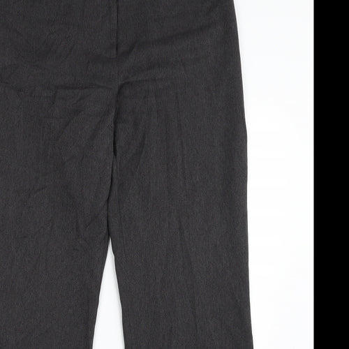 editions Womens Grey Houndstooth Polyester Trousers  Size 12 L31 in Regular Zip