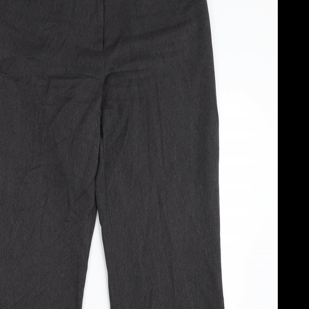 editions Womens Grey Houndstooth Polyester Trousers  Size 12 L31 in Regular Zip