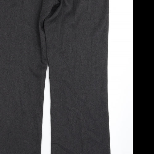 editions Womens Grey Houndstooth Polyester Trousers  Size 12 L31 in Regular Zip