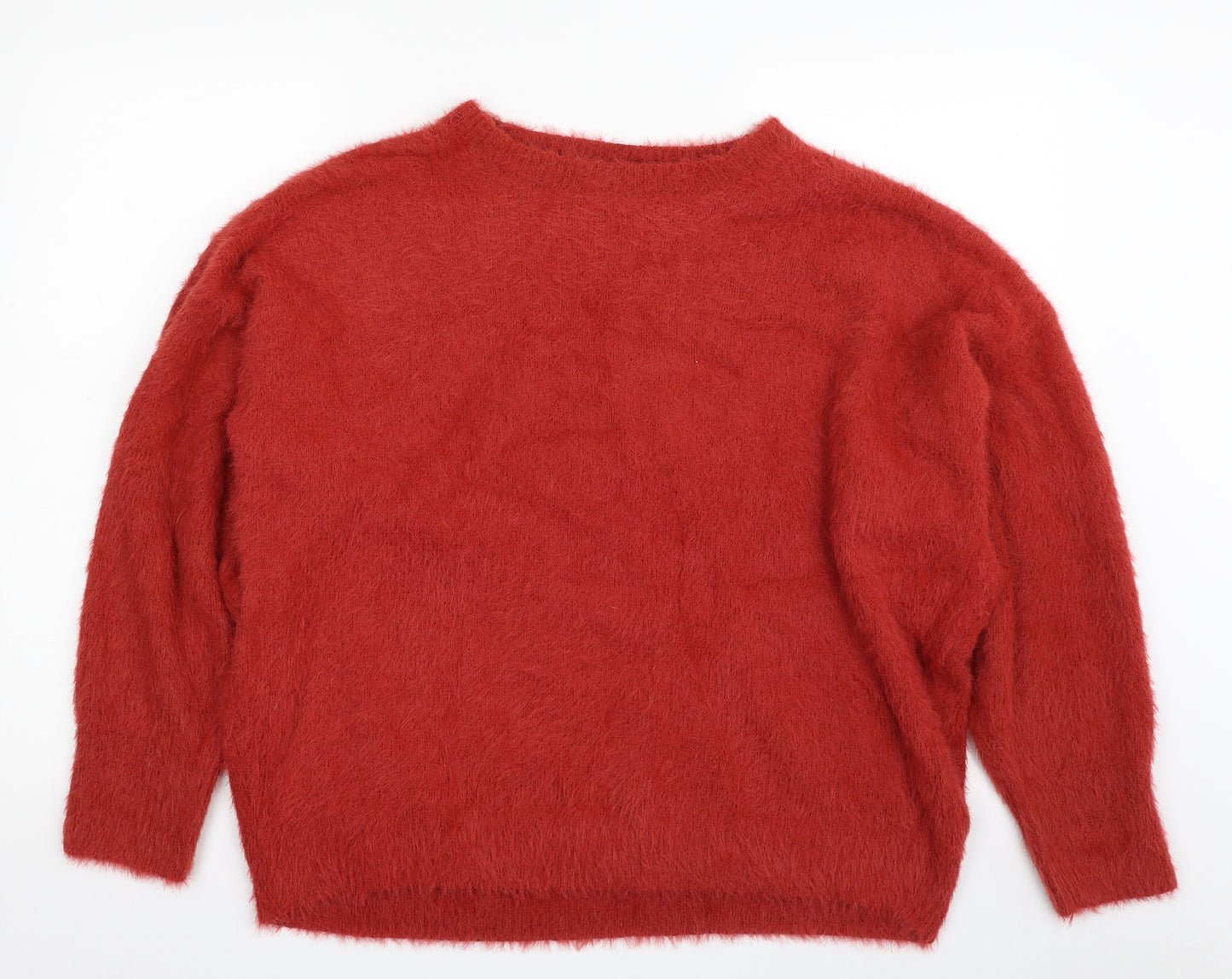 F&F Womens Red Boat Neck  Nylon Pullover Jumper Size 16