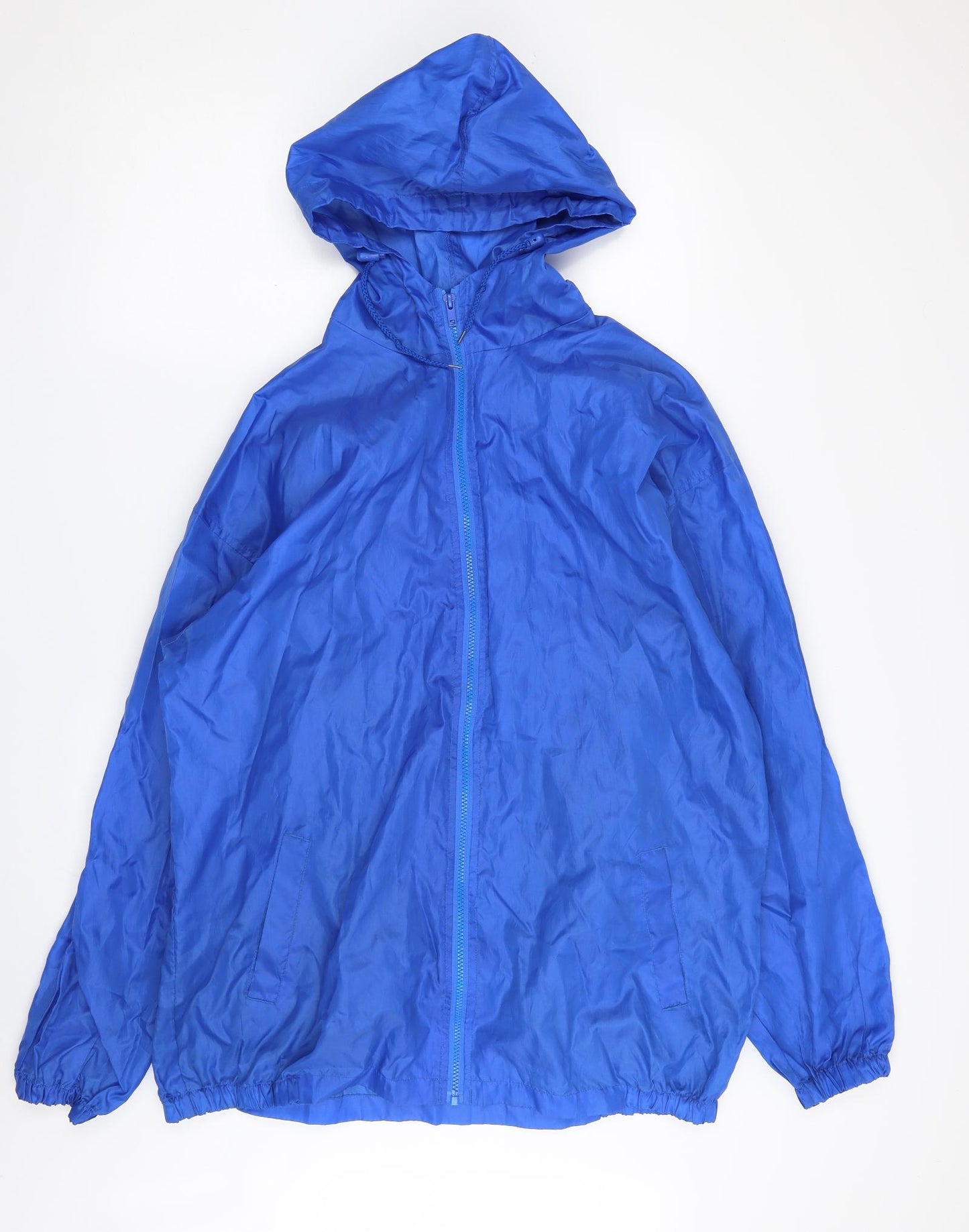 HARVEY JAMES Mens Blue   Rain Coat Coat Size L  Zip