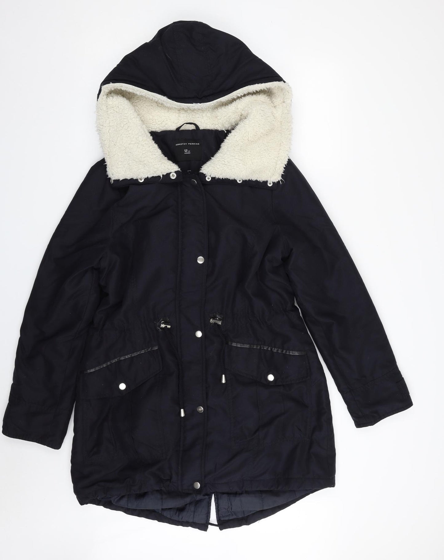 Dorothy Perkins Womens Black   Parka Jacket Size 12  Zip
