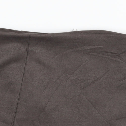 New Look Womens Beige  Polyester A-Line Skirt Size 12   Zip