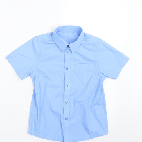 TU Boys Blue  Polyester Basic Button-Up Size 7 Years Collared Button
