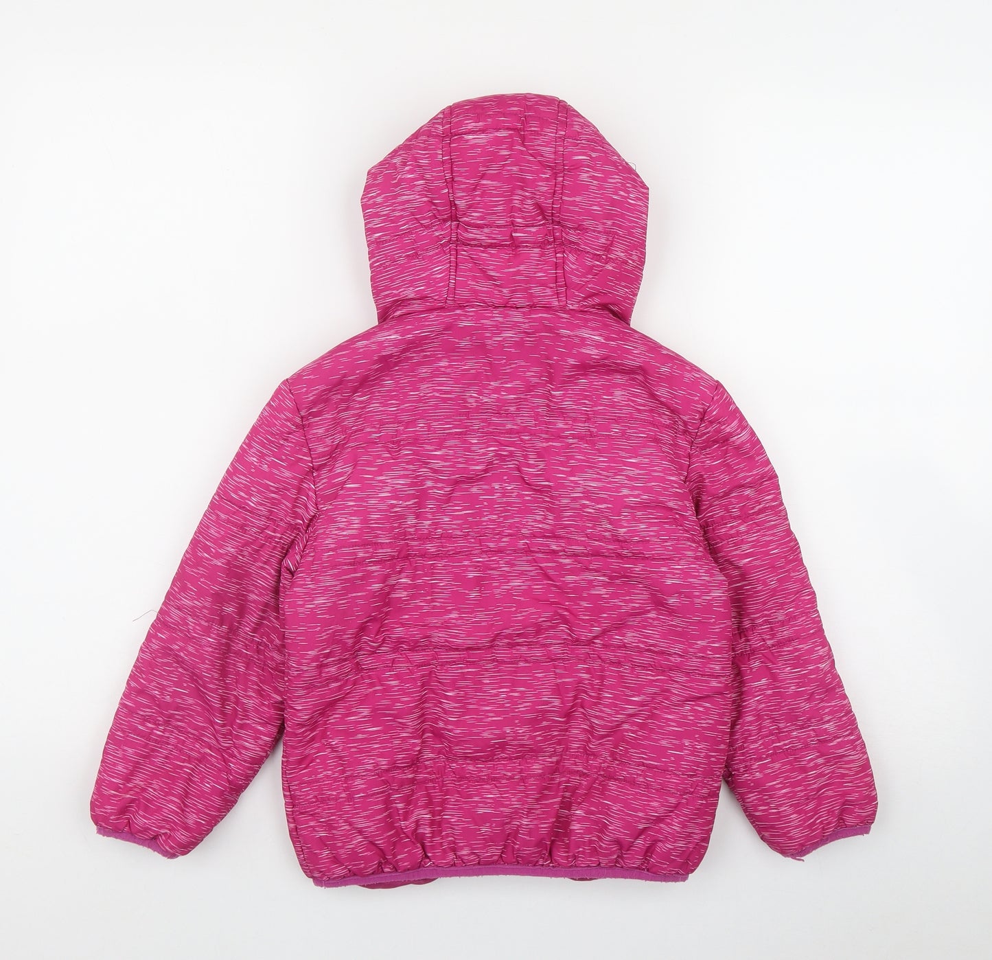 Hullabaloo Girls Pink   Puffer Jacket Coat Size 4-5 Years  Zip