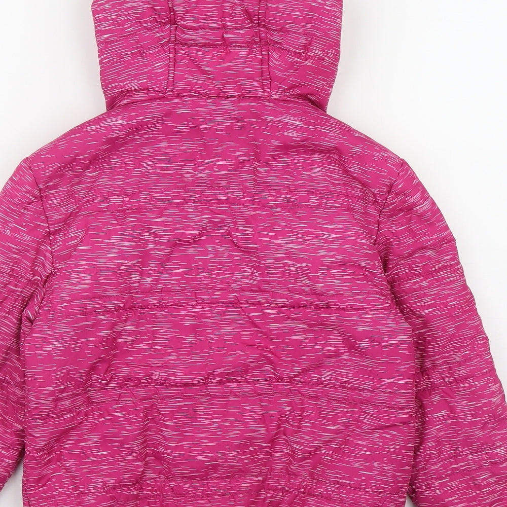 Hullabaloo Girls Pink   Puffer Jacket Coat Size 4-5 Years  Zip