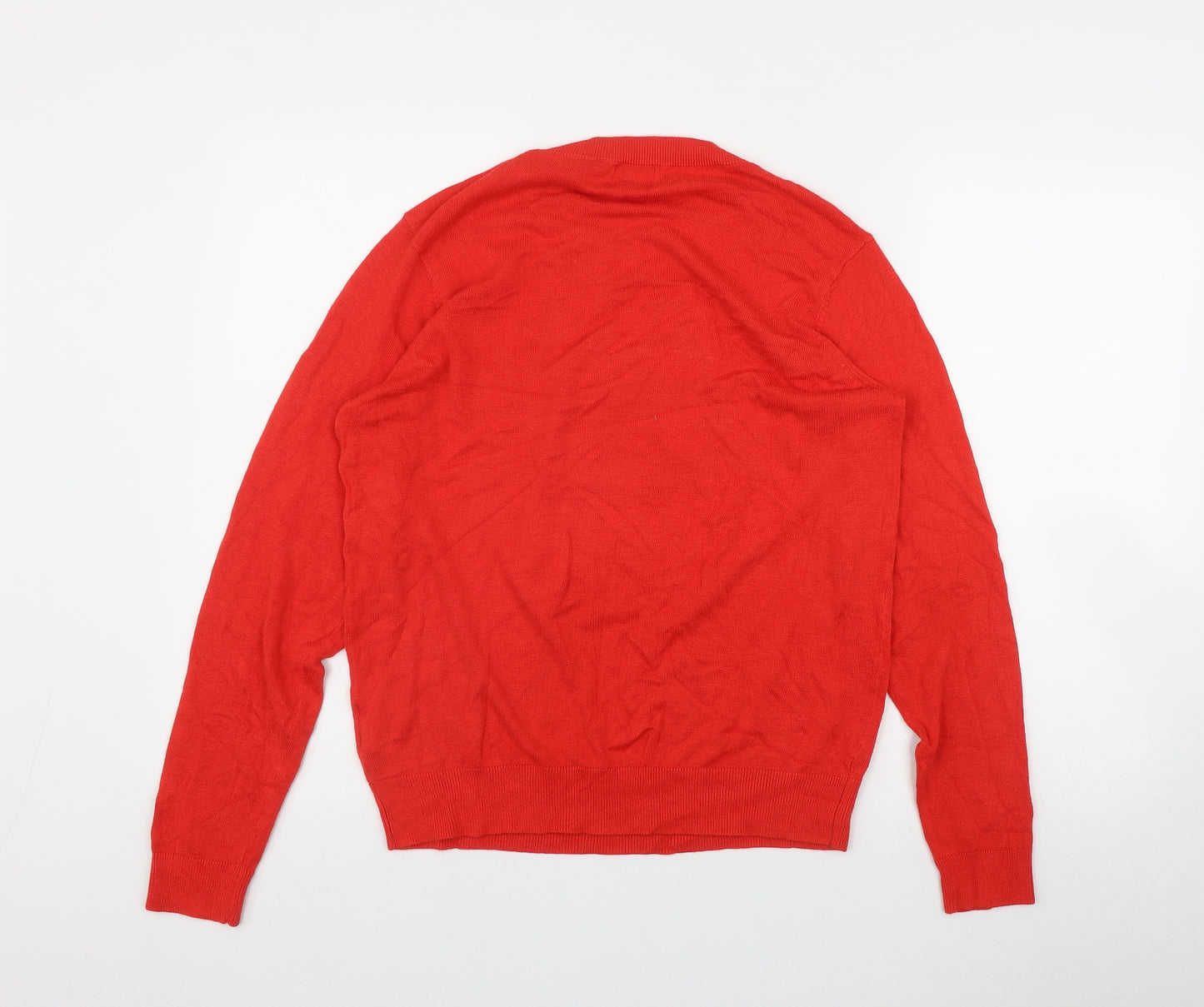 Merry Christmas Womens Red Round Neck  Viscose Pullover Jumper Size 14   - Christmas