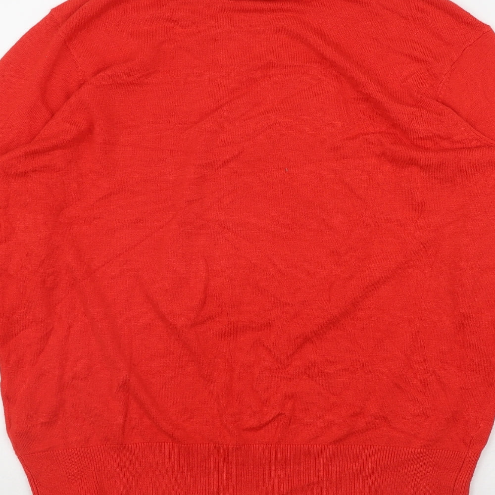 Merry Christmas Womens Red Round Neck  Viscose Pullover Jumper Size 14   - Christmas