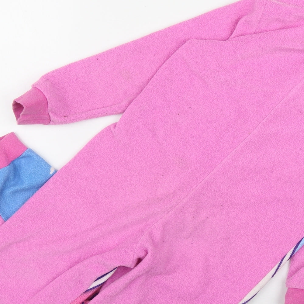 Shopkins Girls Pink Solid Polyester Top One Piece Size 6-7 Years  Zip