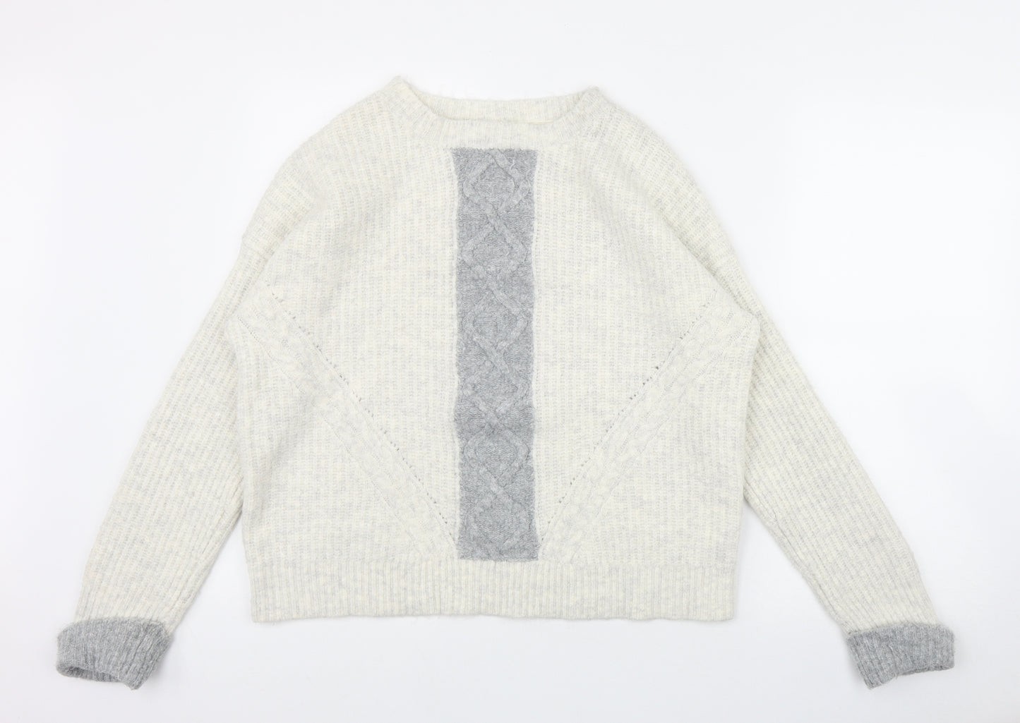 RJR.John Rocha Womens Grey Round Neck  Acrylic Pullover Jumper Size 12