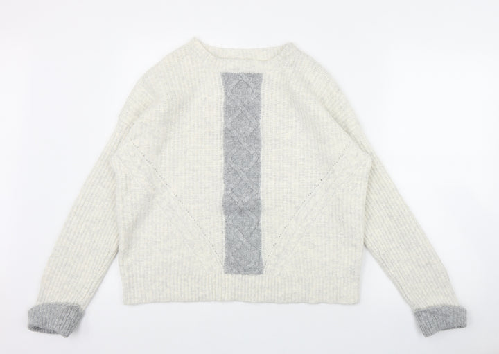 RJR.John Rocha Womens Grey Round Neck  Acrylic Pullover Jumper Size 12