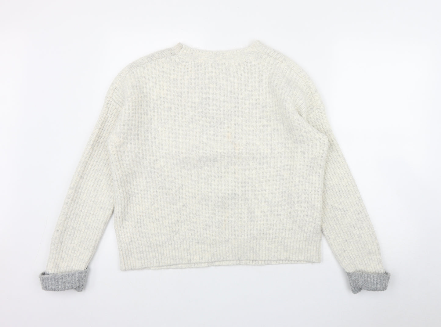RJR.John Rocha Womens Grey Round Neck  Acrylic Pullover Jumper Size 12