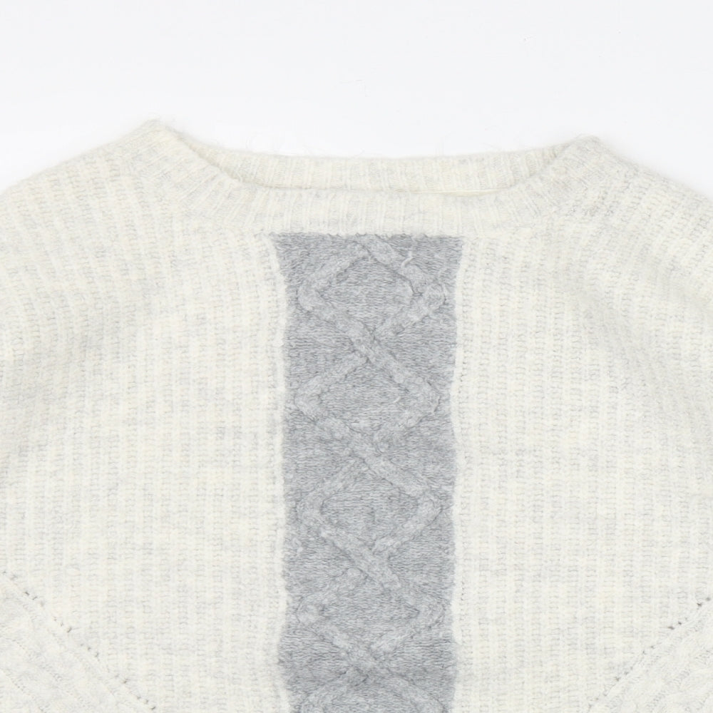 RJR.John Rocha Womens Grey Round Neck  Acrylic Pullover Jumper Size 12