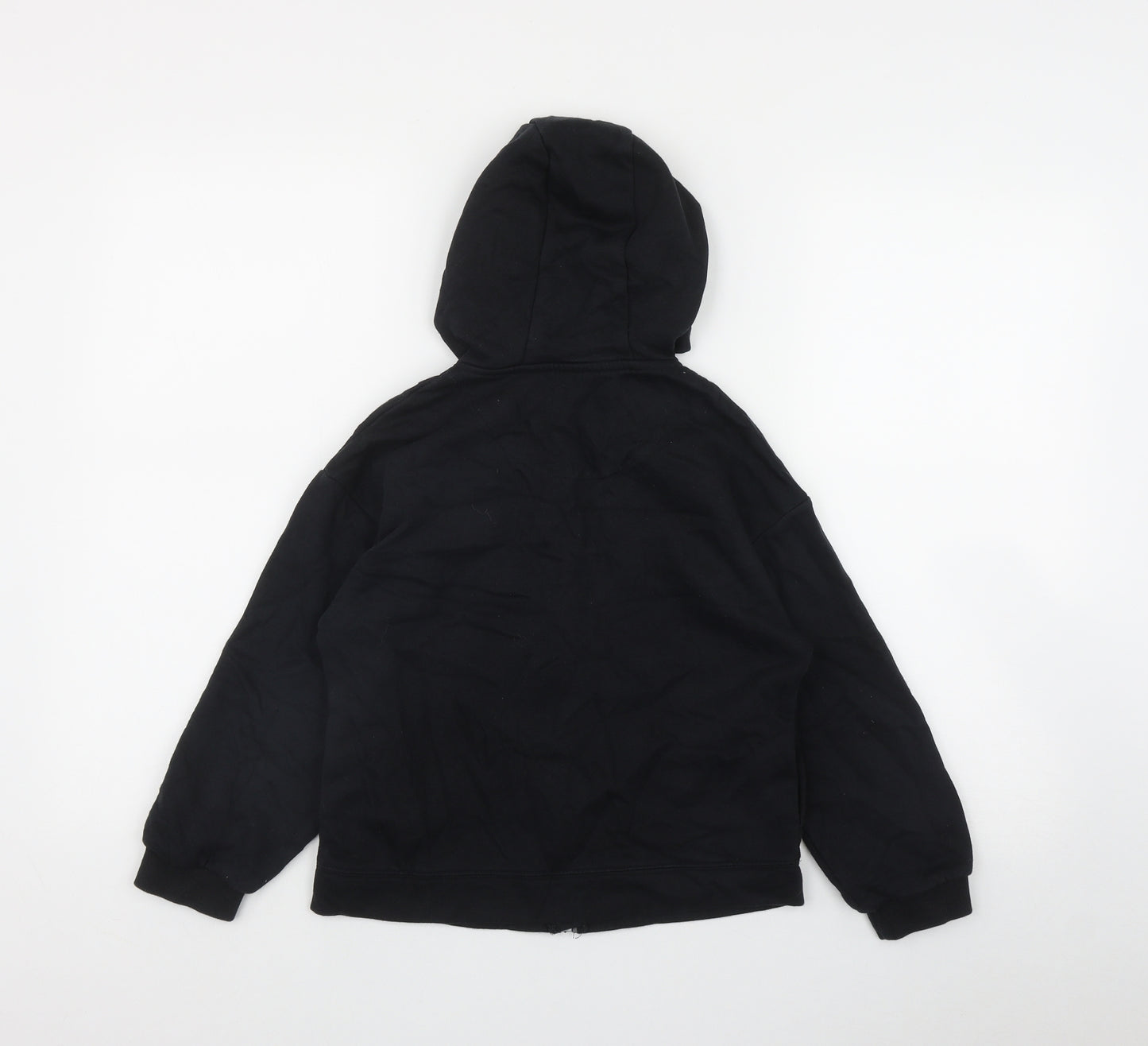 F&F Girls Black  Cotton Full Zip Hoodie Size 8-9 Years  Zip