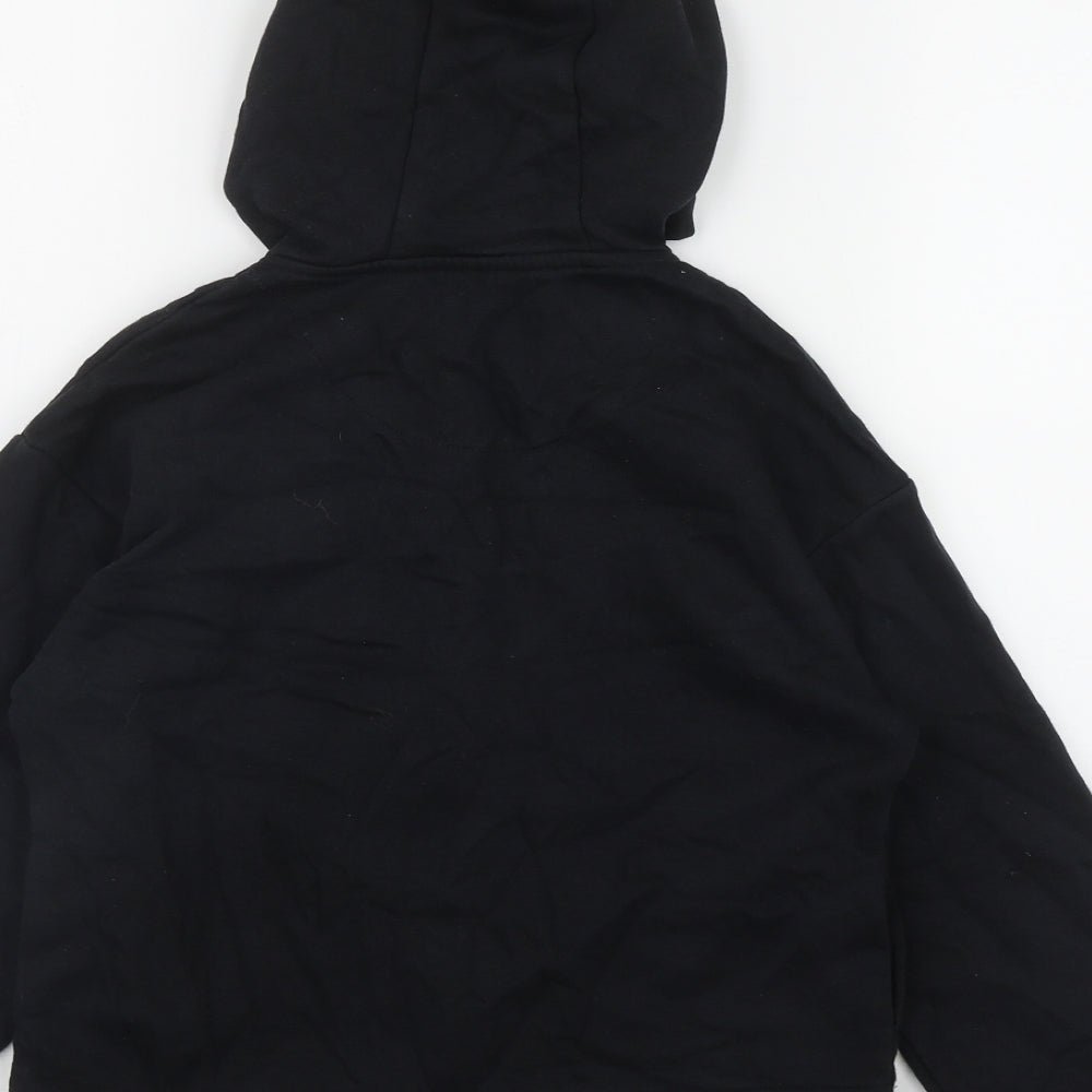 F&F Girls Black  Cotton Full Zip Hoodie Size 8-9 Years  Zip