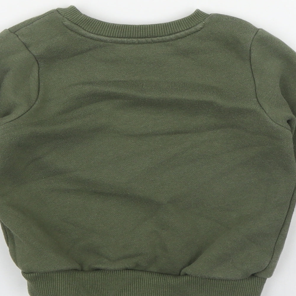Primark Baby Green  Cotton Pullover Jumper Size 18-24 Months   - 'Kindness Crew'