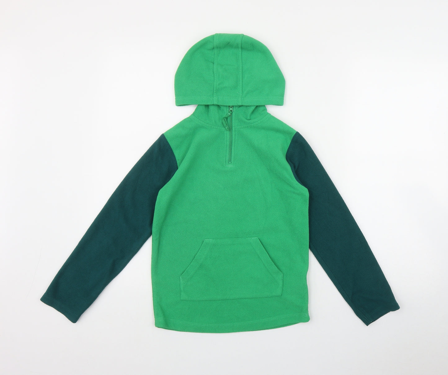 Mountain Warehouse Boys Green  Polyester Pullover Hoodie Size 9-10 Years  Zip