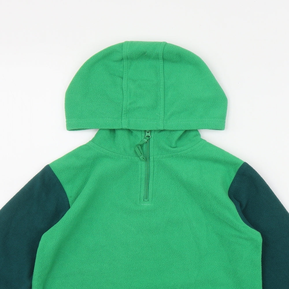 Mountain Warehouse Boys Green  Polyester Pullover Hoodie Size 9-10 Years  Zip