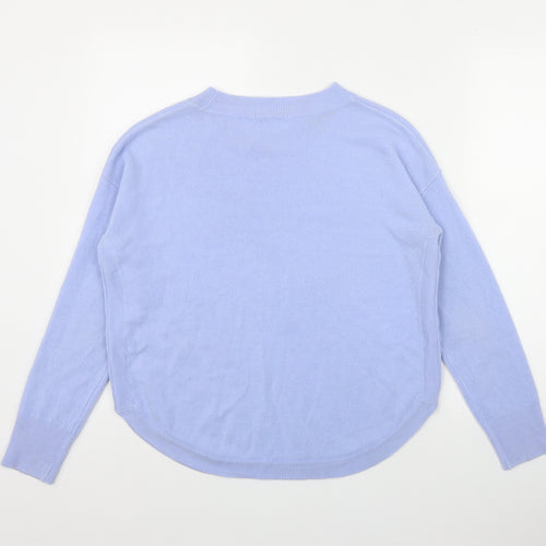 TU Womens Purple Round Neck  Acrylic Pullover Jumper Size 10