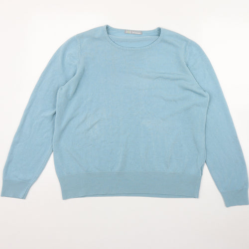 Marks and Spencer Womens Blue Round Neck  Acrylic Pullover Jumper Size 18
