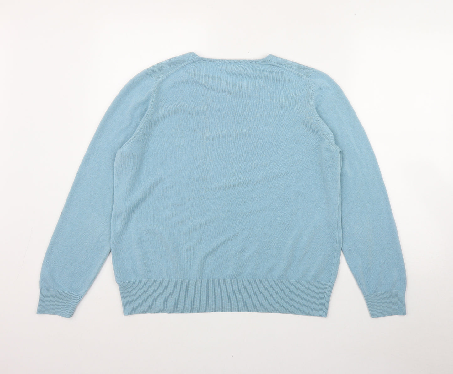 Marks and Spencer Womens Blue Round Neck  Acrylic Pullover Jumper Size 18
