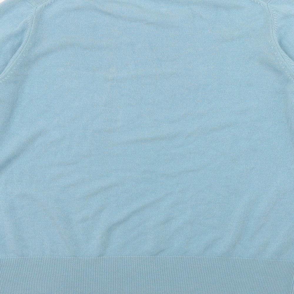 Marks and Spencer Womens Blue Round Neck  Acrylic Pullover Jumper Size 18