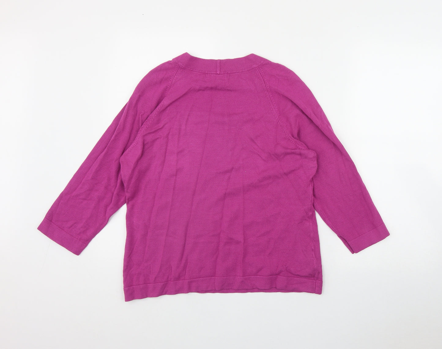 Austin Reed Womens Pink Square Neck  Viscose Pullover Jumper Size XL