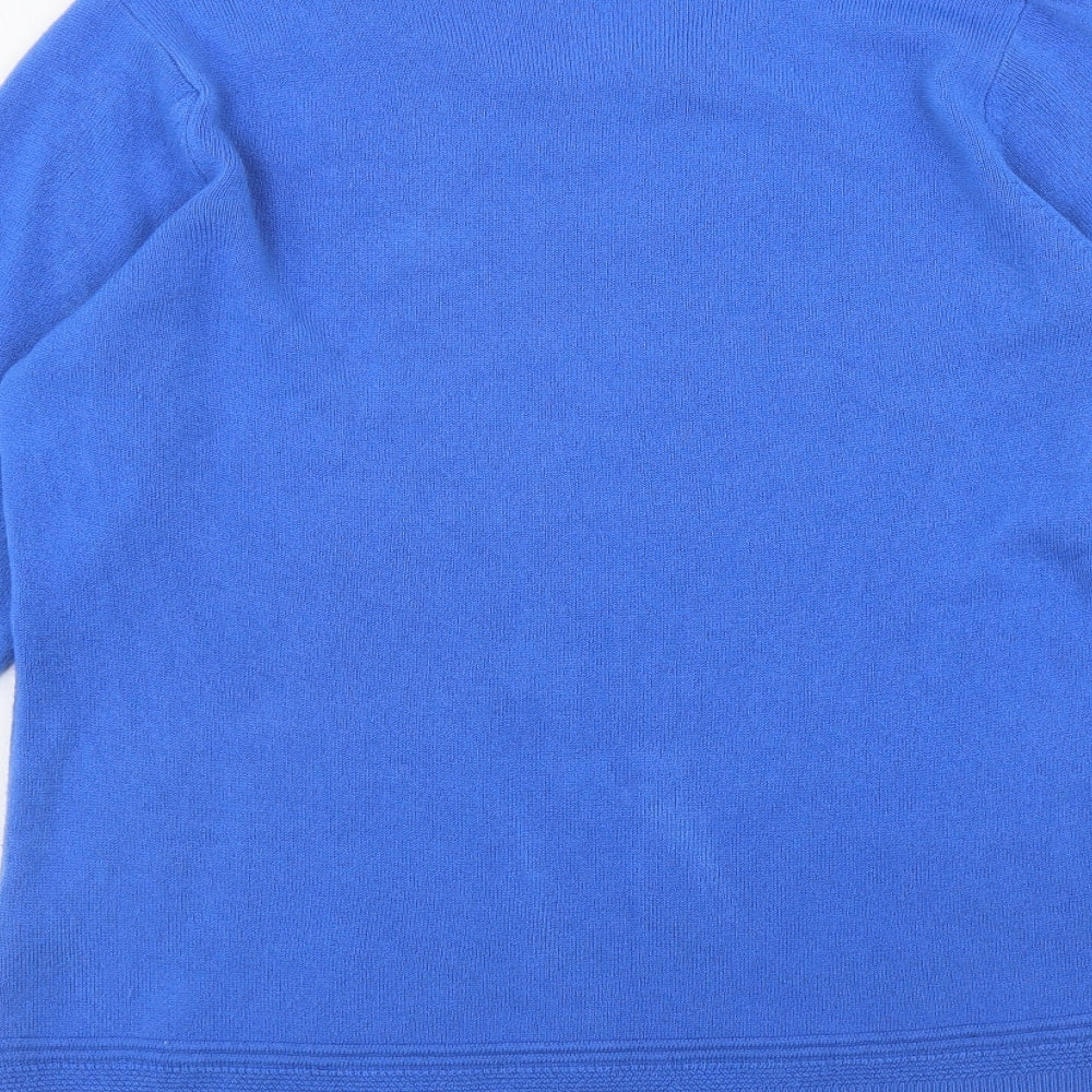 First Avenue Womens Blue Round Neck  Acrylic Pullover Jumper Size L