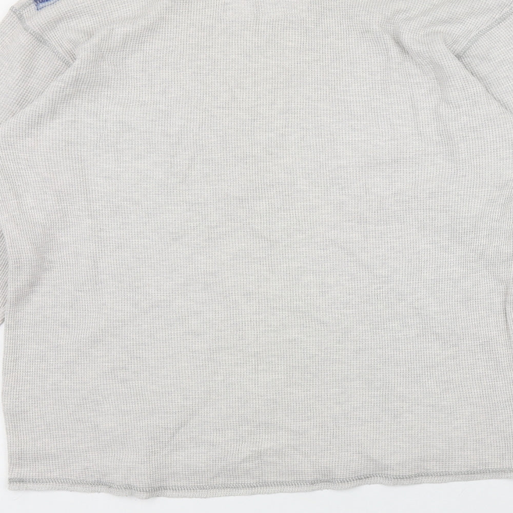 Tomo Wolfe Mens Grey  Cotton  T-Shirt Size L Round Neck