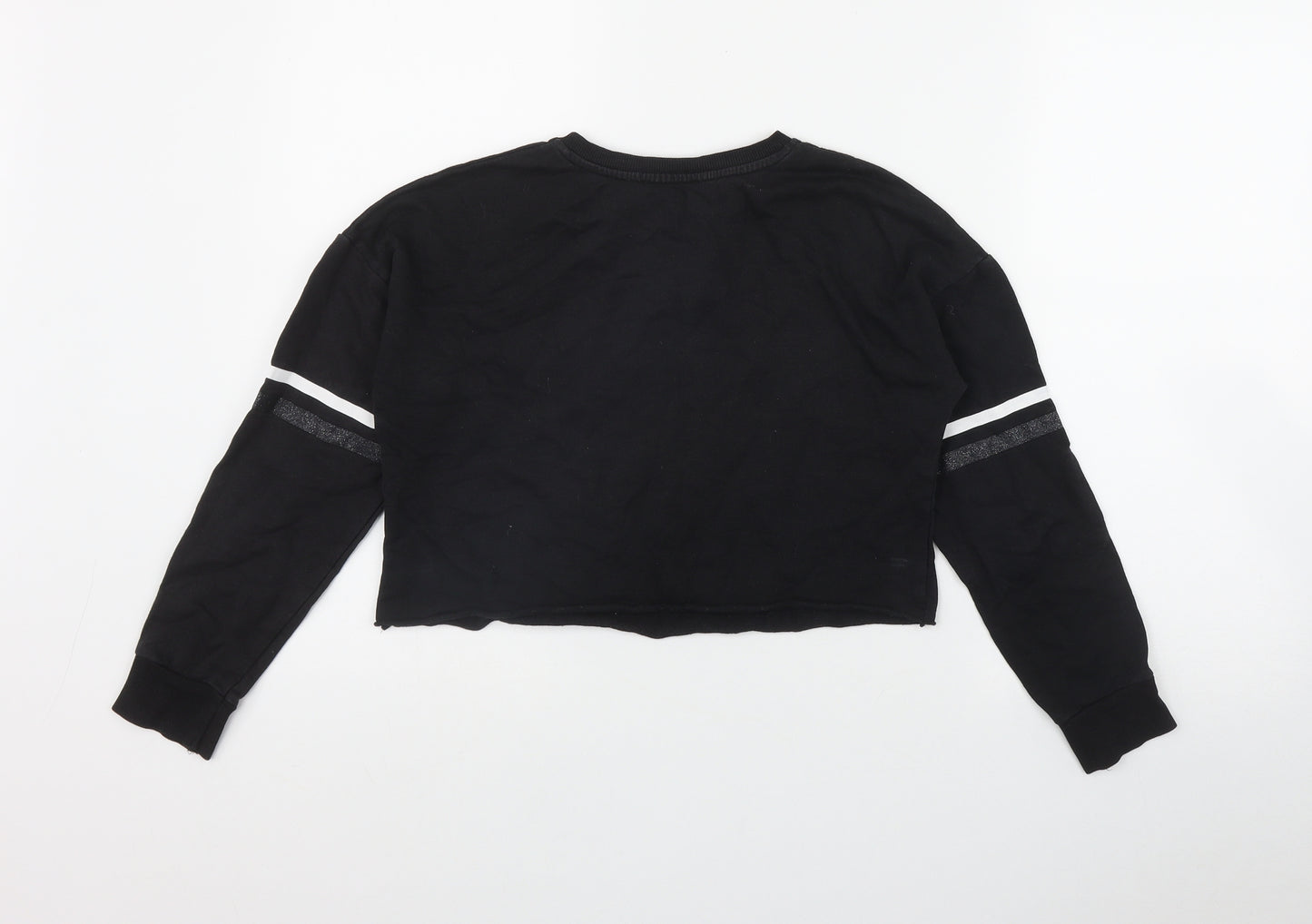 Primark Girls Black  Cotton Pullover Sweatshirt Size 11 Years