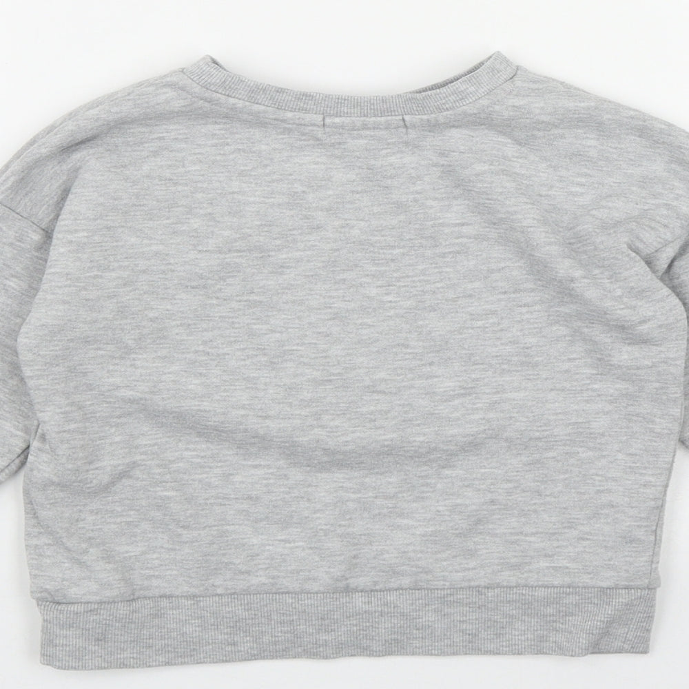 Primark Girls Grey  Cotton Pullover Sweatshirt Size 3-4 Years   - 'Wonderful'