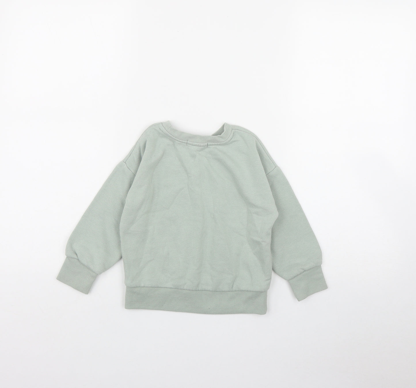 Primark Girls Green  Cotton Pullover Sweatshirt Size 3-4 Years   - 'Shine bright'